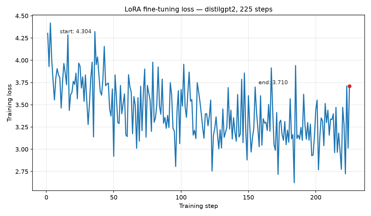 Fine-tuning loss curve
